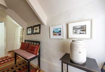 The upstairs corridor also gets the style treatment.