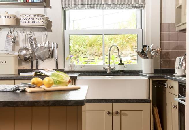 The kitchen is a chef's delight.