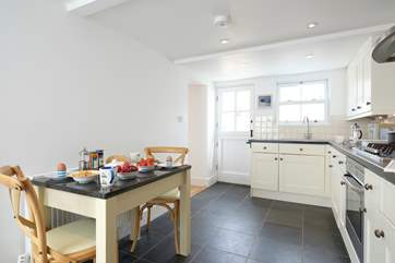 The kitchen with stable-door to the terrace.