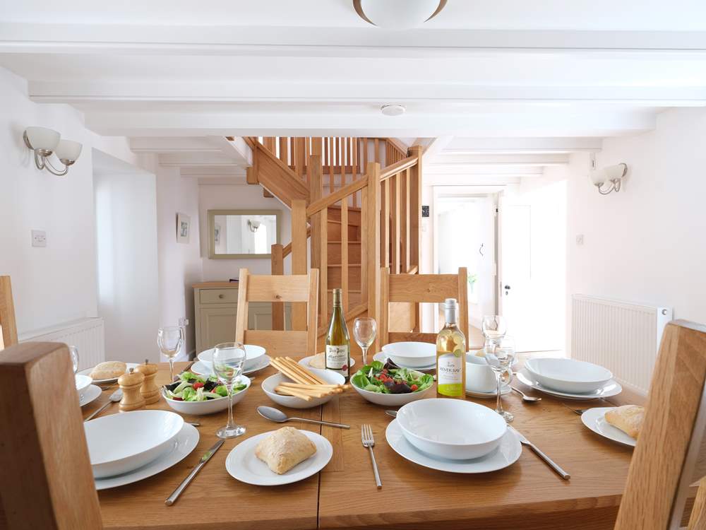 The bespoke oak staircase.