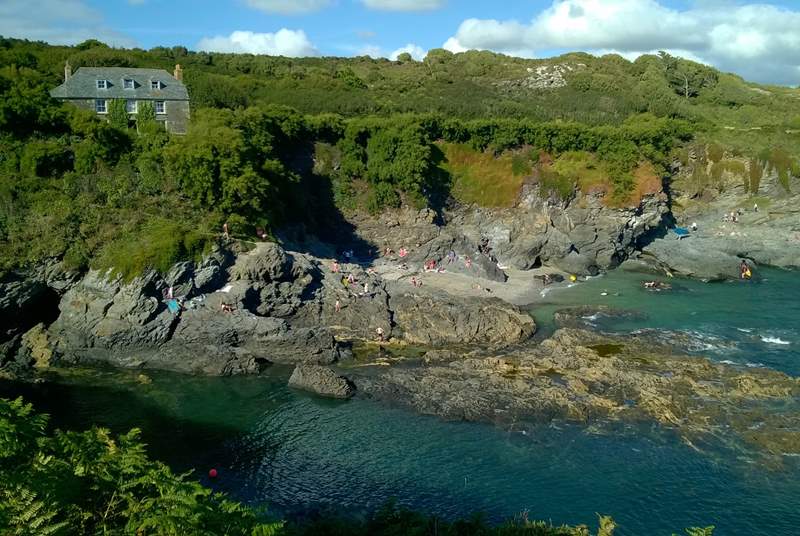Prussia Cove, a lovely place for kayaking and swimming.