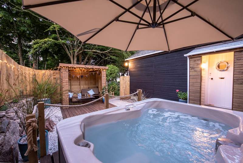 Relax in your own hot tub in a very private space.