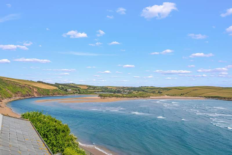 Equally jaw-dropping views out over the beach of Bantham.