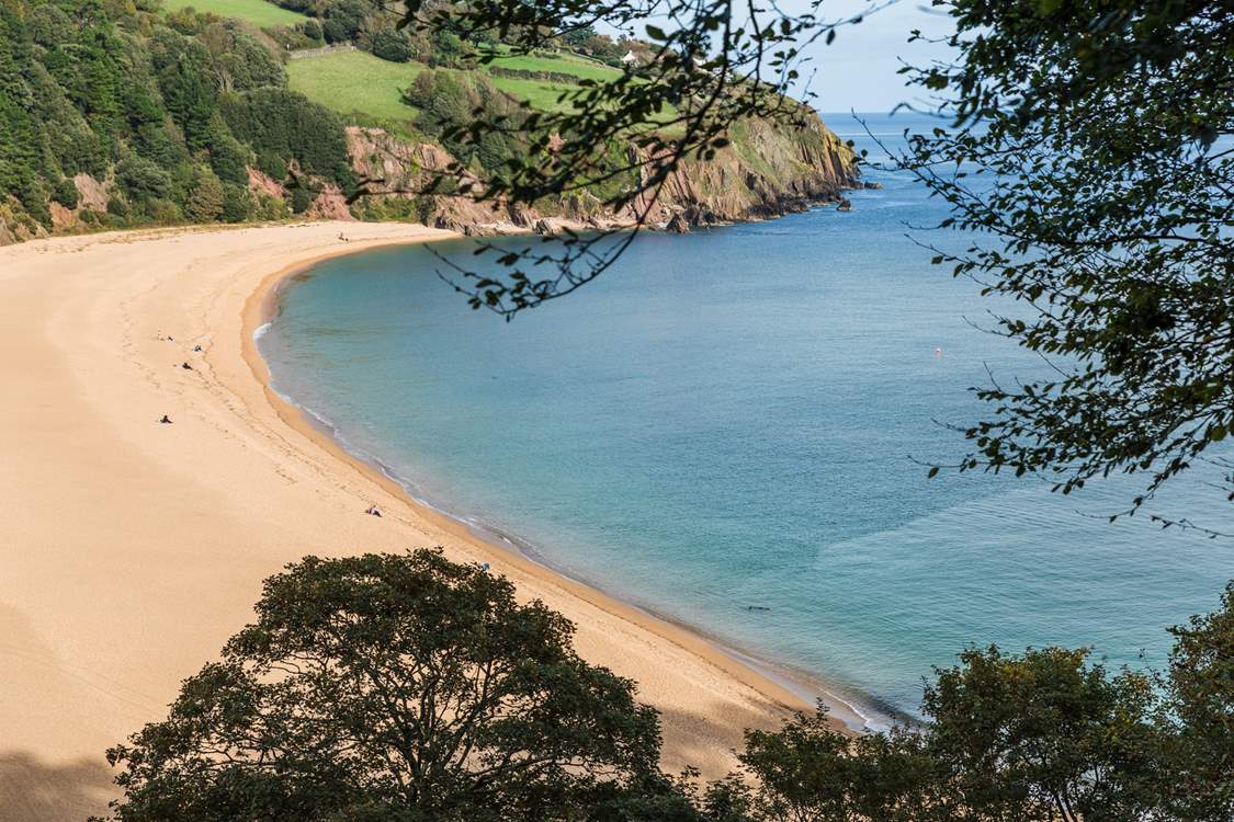 There are so many fabulous beaches to explore nearby, like this beach at Blackpool Sands.