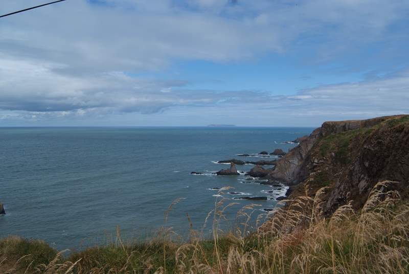 The view from the top of the hill before heading down to Hartland Quay.