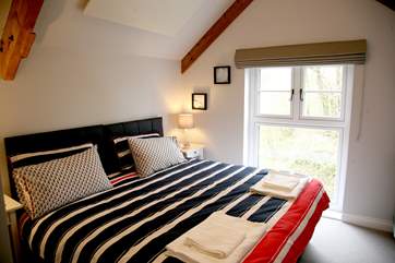 Another view of the twin bedroom set up as a king-size double.