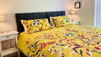 The second bedroom set up as a super-king bed.