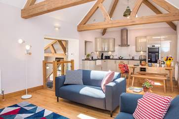 The vaulted ceilings provide a great feeling of space.