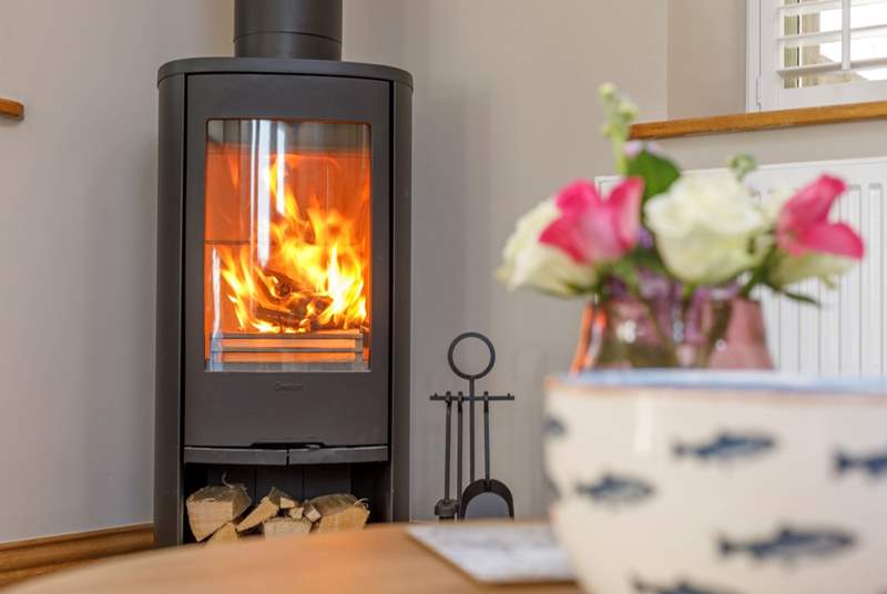 On chiller days, snuggle up in front of the toasty wood-burner