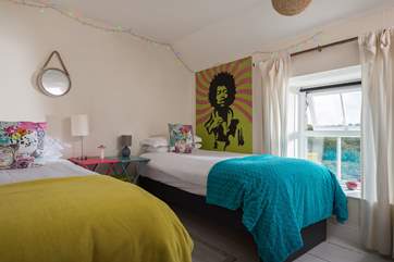 Bedroom 2 has 'zip and link' beds, shown here as twin beds but can also be configured as a super-king double.