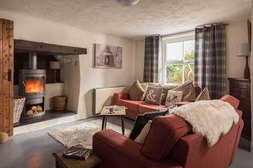 The first sitting-room, has a large TV.