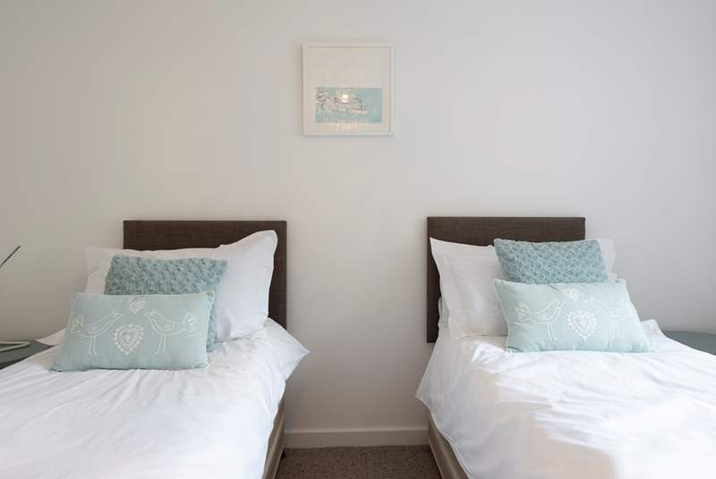 The second bedroom has zip and link beds, they can be made up as a king-size double or twin beds.