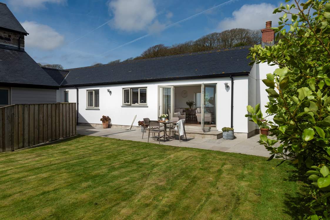 Looking back at Parlour Sky from the garden, a fabulous terrace for dining outdoors.