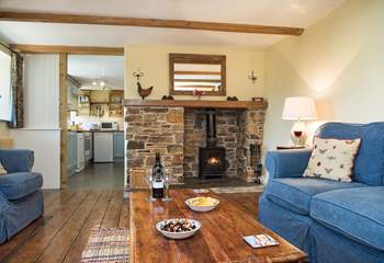 The toasty wood-burner is a welcome sight on chillier evenings.