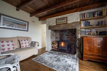 Relax in front of the roaring wood-burner.