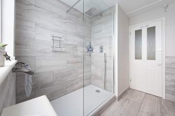 A huge walk-in shower in the ground floor shower-room.