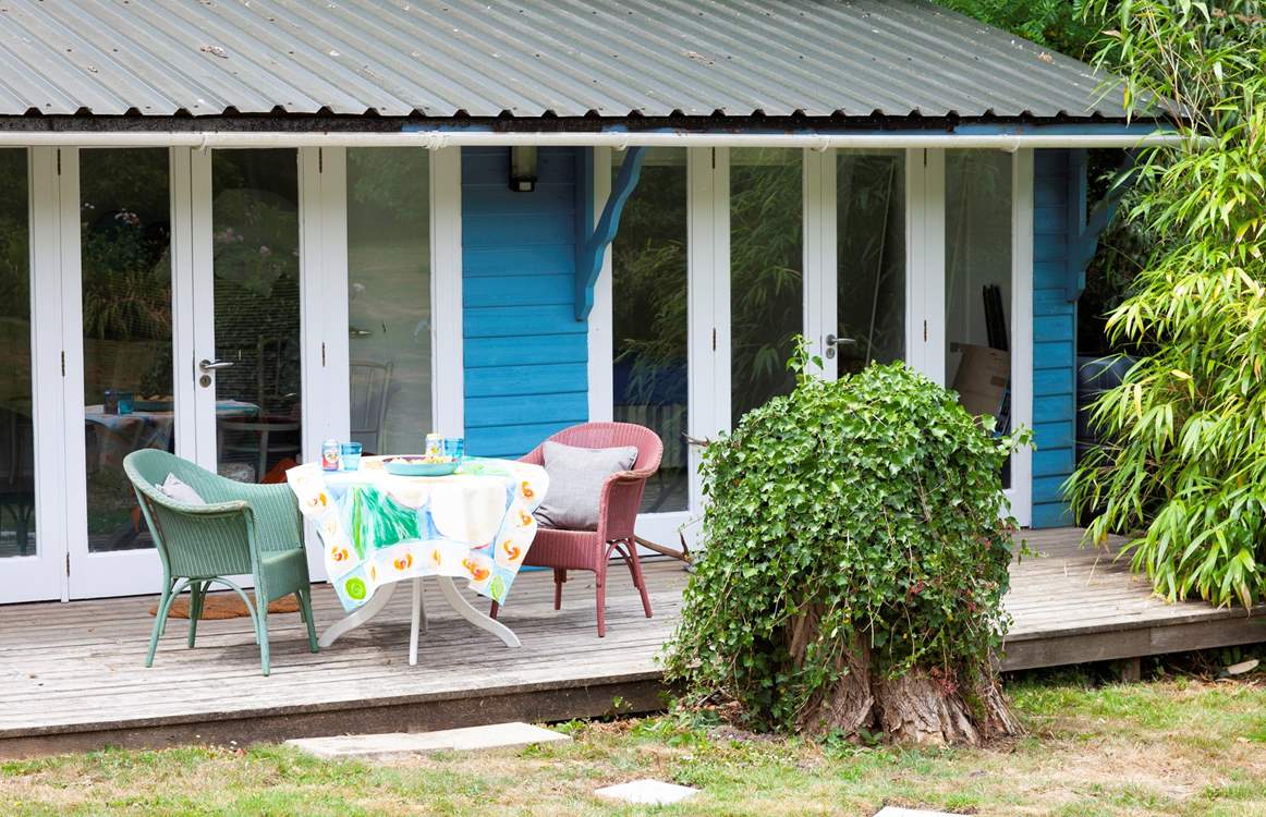 The summer-house is available during the summer months and is the perfect teenage retreat!