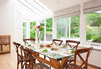 There is a lovely large dining-table to gather around and enjoy mealtimes.