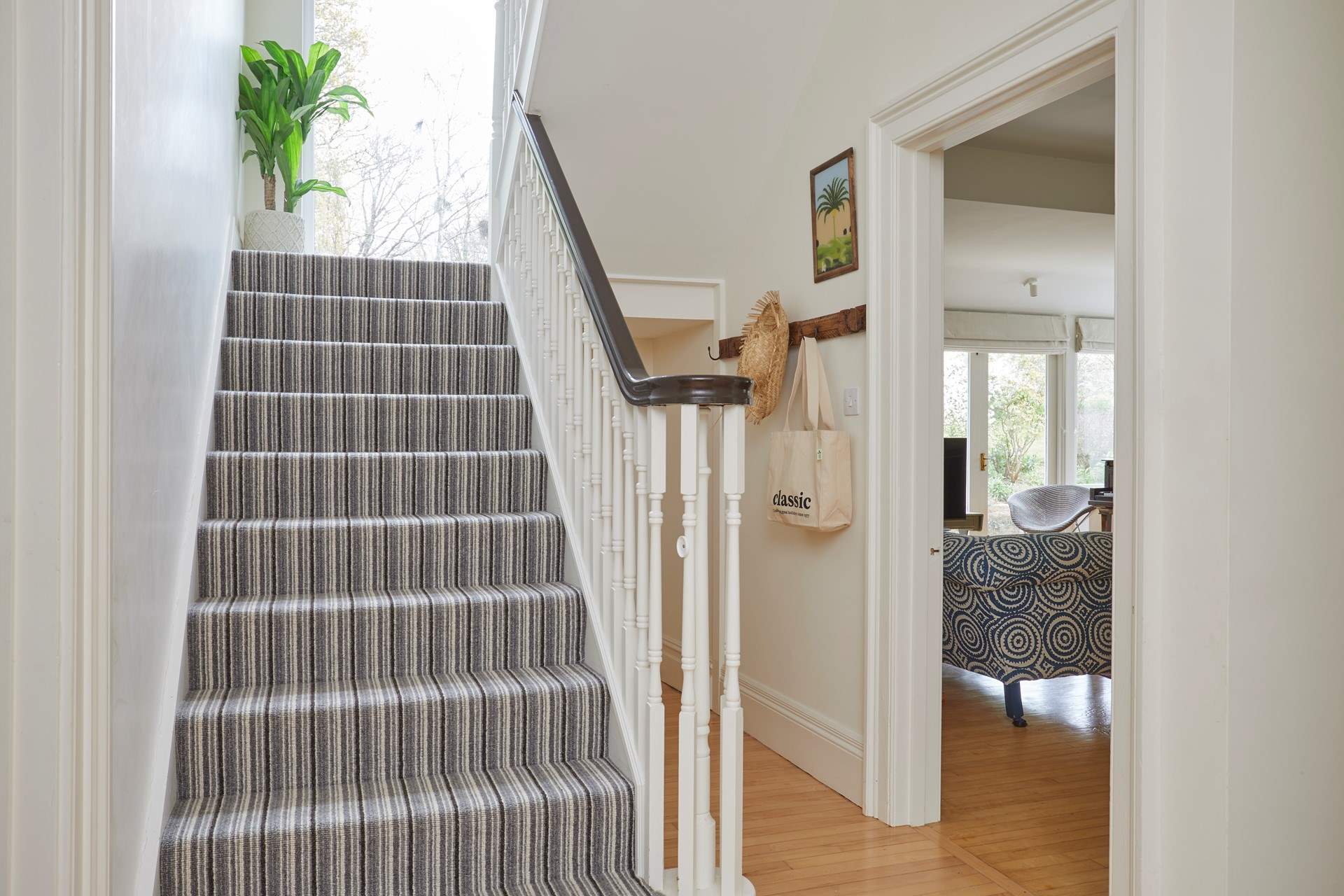 You can even enjoy the garden views from the staircase leading to the first floor.