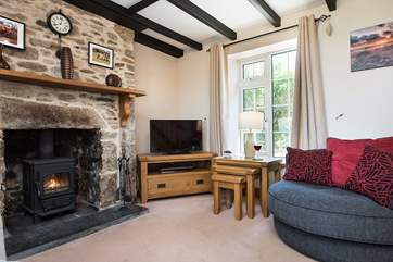 The toasty wood-burner is a welcome sight on cooler evenings