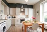 The contemporary kitchen/diner with seating for four