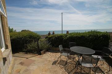 Sit and enjoy the panoramic views across the channel, one of the best views from the Isle of Wight.