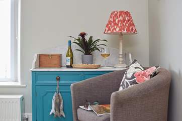 Lovely corner of the kitchen to sit and relax, read a magazine while someone else prepares the evening meal.