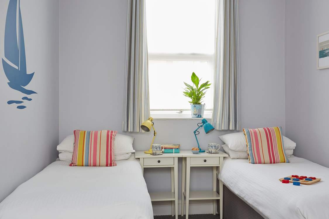 The twin bedroom.
