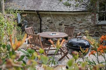 Your private and secluded patio-area is the perfect spot to relax with a good book.