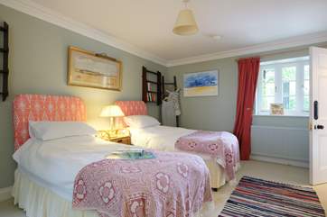 Bedroom 1 is on the ground floor and has twin beds.
