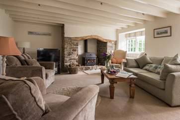 Relax on the comfortable sofa.