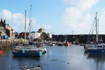 Fishing boats in Mevagissey harbour.