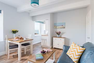 The light and open apartment awaits you.