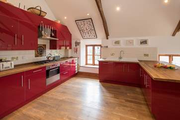The well-equipped kitchen offers plenty of space to whip up a feast.