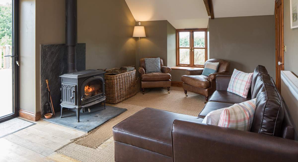 Cosying up in front of the wood-burner in the evening is the perfect way to end the day.