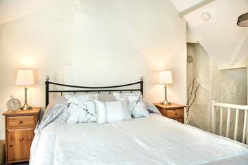 The stairs lead straight into the bedroom.