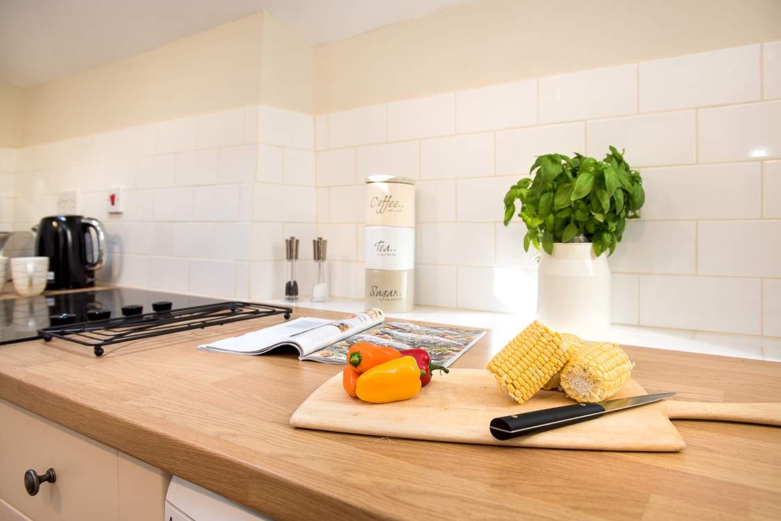 The kitchen is very well-equipped and has plenty of room for everyone to get involved in the cooking.