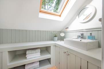The shower-room on the first floor (please take care, there's a sloping ceiling).