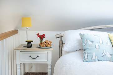 Enjoy a great night's sleep in a comfy 5' bed (please take care there is a sloping ceiling).