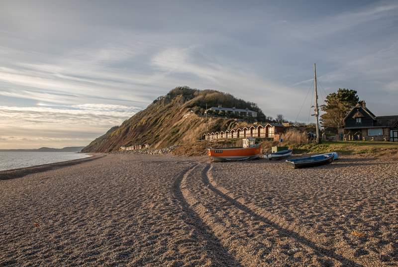 The pebble beach at nearby Branscombe.