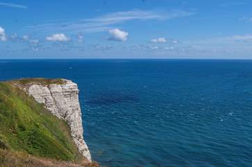These are the dramatic cliffs at Beer Head, just half a mile along the path from Beer itself. A walk here is truly exhilarating.