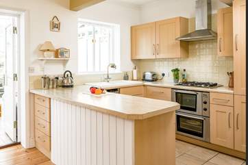 The open plan kitchen has all that you need to create delicious holiday meals.