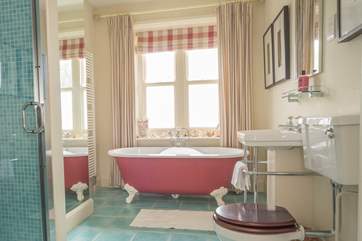 The spacious first floor bathroom with separate shower cubicle.