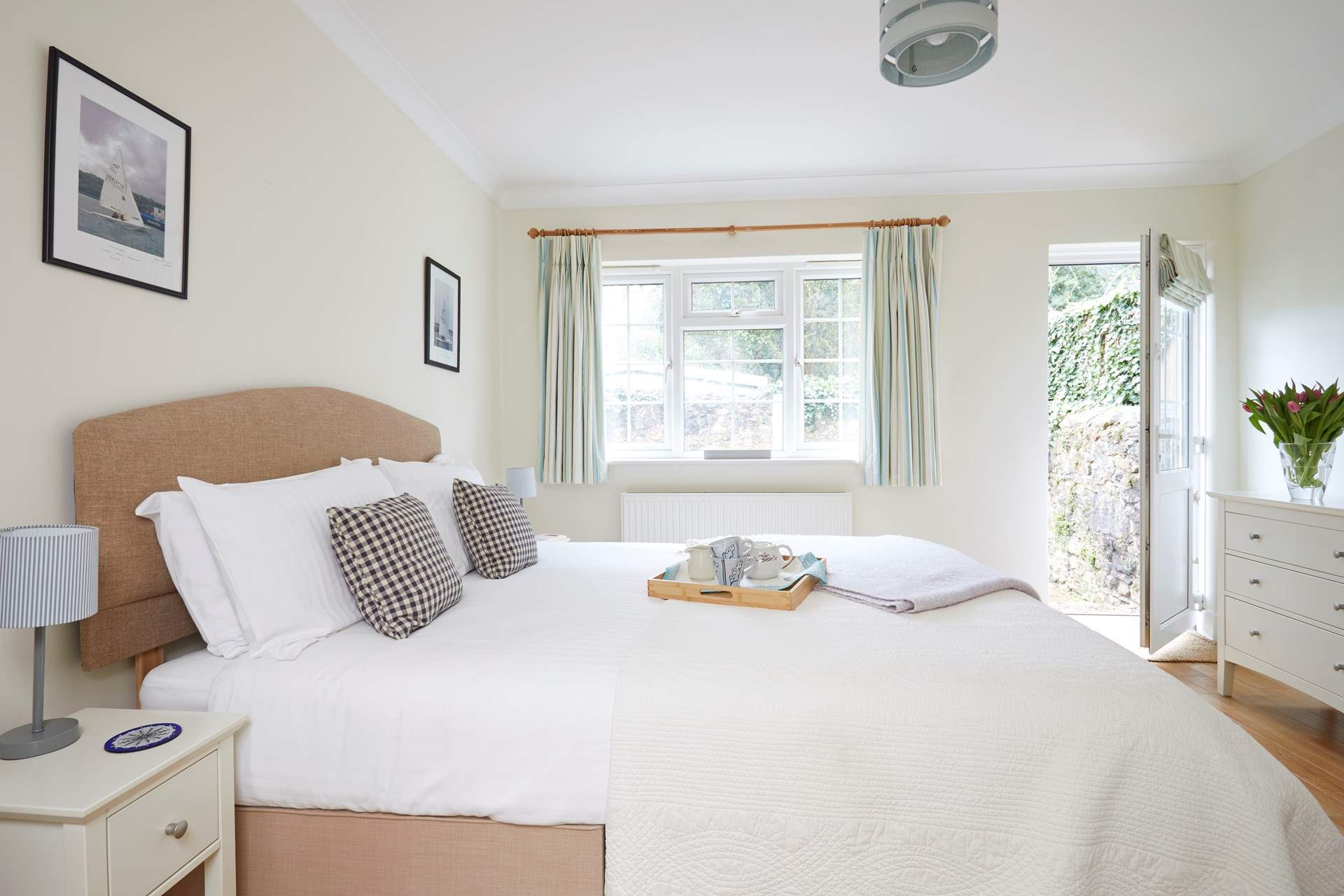 The delightful bedrooms are on the ground floor.