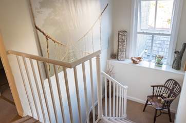 The turning stairs are lovely and light.
