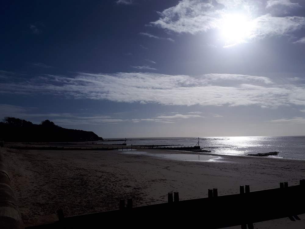 The sandy beach at nearby Exmouth.