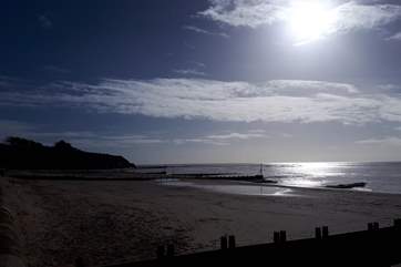 The sandy beach at nearby Exmouth.