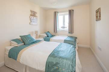 Bedroom 2 offers these delightful twin beds.