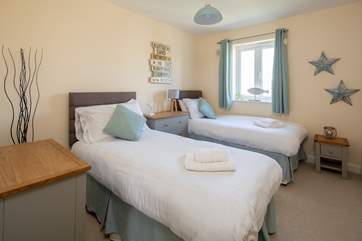 Bedroom 2 offers these delightful twin beds.