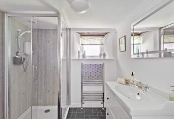 The stylish shower-room on the ground floor, next to the kitchen/dining-room.